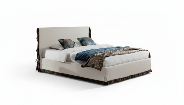 Gestoffeerd bed Bedden Bed Bekleding Leer Designer Hotel Tweepersoons Luxe Landhuis Nieuw