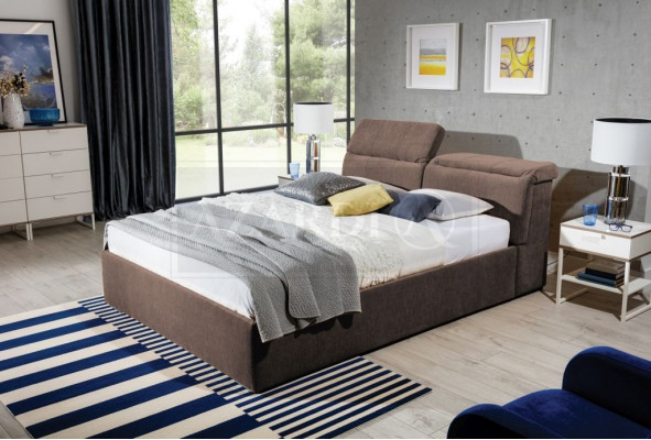 Wit 180x200 bed slaapkamer bedden textiel leer hotel luxe bekleding groot.