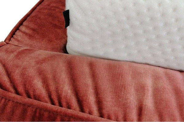Moderne bedden hout leer 180x200cm gestoffeerd echt design leer hotelbed roze nieuw