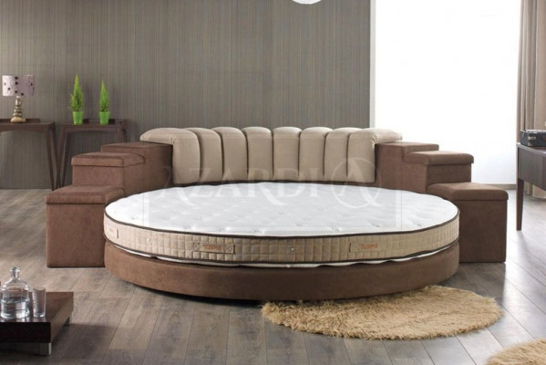 Rond bed Rond ontwerp Bedtextiel Dubbel Luxe Hotel Frame Slaapkamer