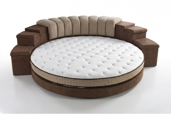Rond bed Rond ontwerp Bedtextiel Dubbel Luxe Hotel Frame Slaapkamer