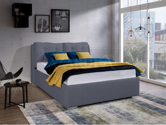 Lila gestoffeerd bed ledikant tweepersoonsbed textiel designerbed tweepersoonsbed bedframe bedden