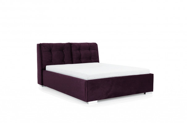 Lila gestoffeerd bed ledikant tweepersoonsbed textiel designerbed tweepersoonsbed bedframe bedden