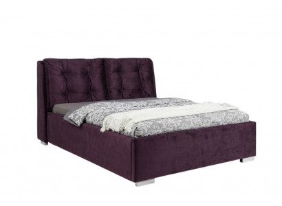 Lila gestoffeerd bed ledikant tweepersoonsbed textiel designerbed tweepersoonsbed bedframe bedden