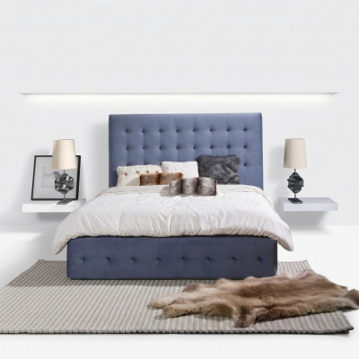 Leren bed Bedden Tweepersoonsbed Designer gestoffeerd dubbel bed Textiel 180x200cm Nieuw