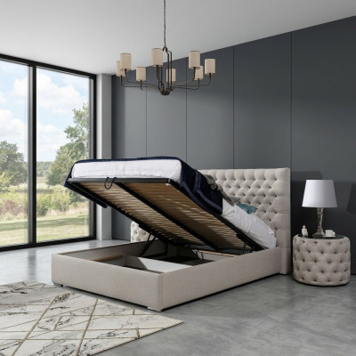 Modern bed wit stijlvol Chesterfield tweepersoonsbed design bedden gestoffeerd bed