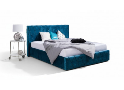 Ontwerp Turks Blauw Bed Textiel Leder Hotelbedden Slaapkamer Fluwelen Bekleding