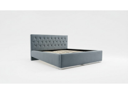 Chesterfield textiel bed met gestoffeerd ontwerp 140x200 tweepersoonsbed bedden bedframe.