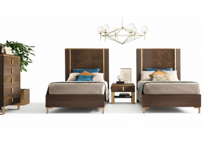 2x Bed + Nachtkastje 3-delige slaapkamerset Designer Luxe Slaapkamer
