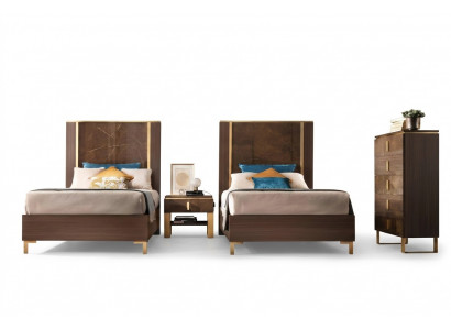 Bed nachtkastje kruk 4-delig slaapkamer set design modern luxe bedden.
