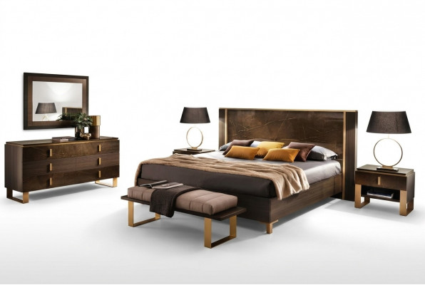 Luxe slaapkamer bed dubbele stijl modern gestoffeerde bedden Italiaans