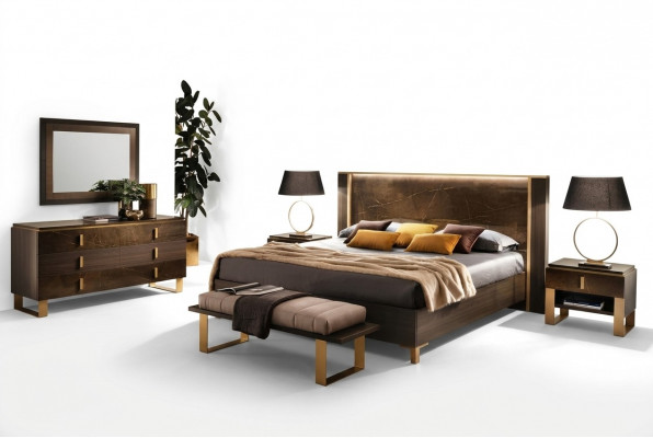 Bed nachtkastje dressoir 4-delige slaapkamerset decor ontwerp modern luxe