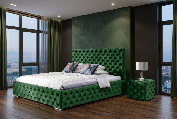 Bed Slaapkamer Set Ontwerp Meubels Modern Luxe Bedden Chesterfield Groen 140x200