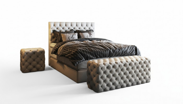 Bed 2x bedside table 3-piece bedroom set design luxury furniture modern beds new.