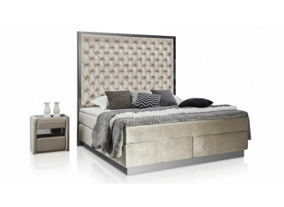 Compleet bed boxspring bedden luxe design slaapkamer meubels roestvrij staal