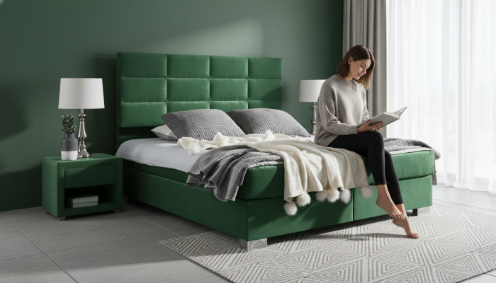 Boxspring slaapkamer luxe bed bedden dubbel meubels stof 140 160 180 x 200cm