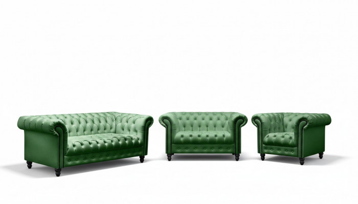 Modern design set 3-zits Chesterfield bankstel woonkamerset