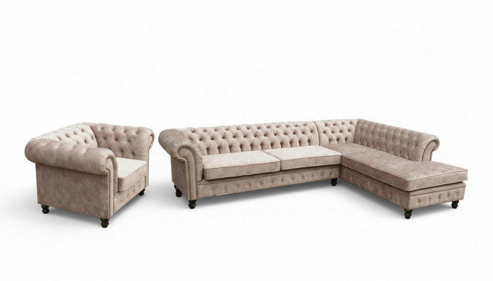 Chesterfield Klassieke woonkamer meubels hoekbank bank bank bekleding
