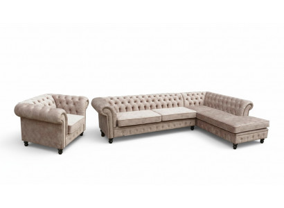 Chesterfield Klassieke woonkamer meubels hoekbank bank bank bekleding