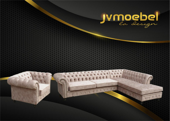 Hoekbank Bank Bank Bankstel Chesterfield Design Luxe Meubelset