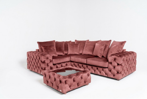 Hoekbank Bank Bankstel Hoekbank L-vorm salontafel textiel woonlandschap