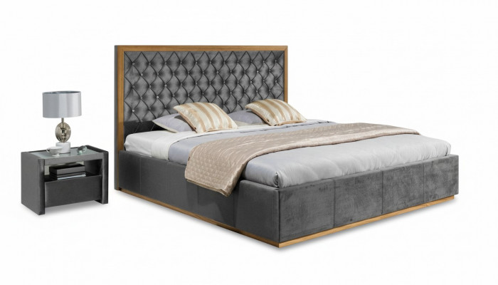 Luxe bed textiel 2x nachtkastje 3-delige slaapkamer set meubels bedden bedframe