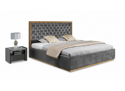 Luxe bed textiel 2x nachtkastje 3-delige slaapkamer set meubels bedden bedframe