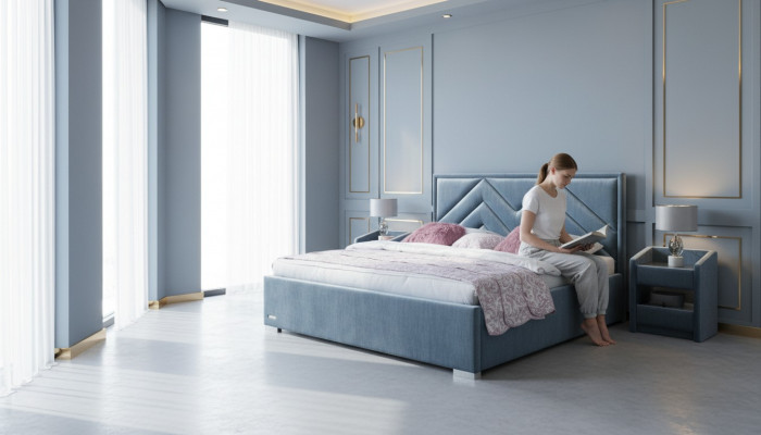 Bedtextiel Slaapkamer Design Meubels Modern Luxe Bedden Bedframe Stof Nieuw