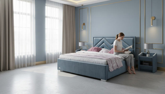 Volledige slaapkamer set Bed 2x Nachtkastje 3-delige sets Designer Luxe Bedden