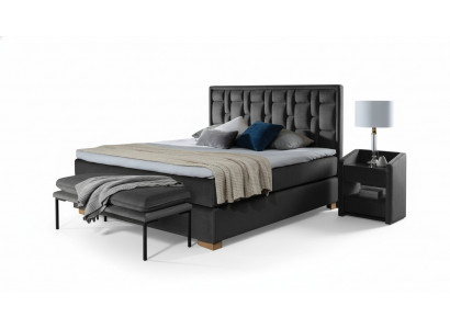 Chesterfield tweepersoons slaapkamer fluwelen bed bedframe nachtkastje 3-delige set