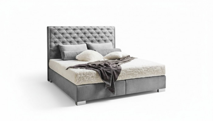 Chesterfield boxspring bed textiel slaapkamer meubilair moderne bedden stof nieuw