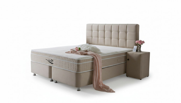 Luxe boxspringbed 3-delige set nachtkastje bedden meubels luxe slaapkamer