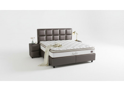 Bed lederen 2-delige nachtkast 3 stuks Slaapkamer Set Meubilair Modern Kwaliteit Bedden Nieuw