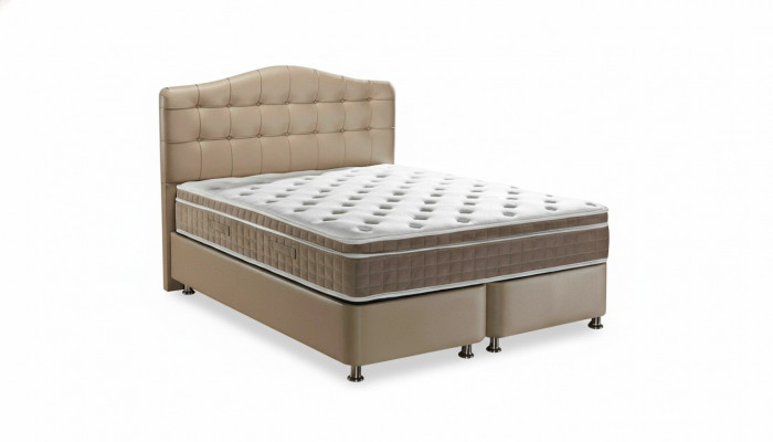 Bed Leder 2x Nachtkastje 3-delig Slaapkamer Set Meubels Modern Luxe Bedden Nieuw