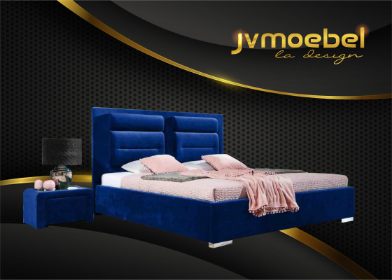 Luxe boxspringbed dubbel design stof hotel groene bedden slaapkamer meubels