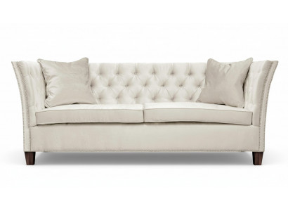 Bank Beige Chesterfield Driezits Gewatteerde Meubels Hotel Praktijk Woonkamer
