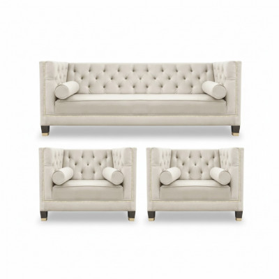 Sofa set fluwelen bekleding bankstellen 3-delig set woonkamer.