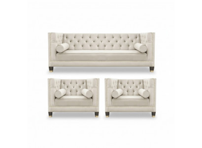 Sofa set fluwelen bekleding bankstellen 3-delig set woonkamer.