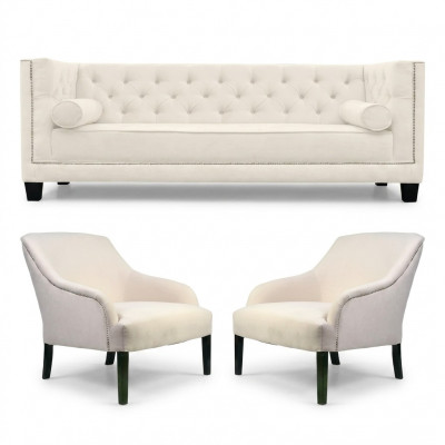 Wit Chesterfield fauteuil xxl Big Textiel Stof Bankstellen Creatief Meubilair Nieuwe Banken