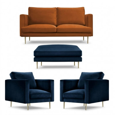 Sofa set Orange Ottoman Chair Creative Furniture Textile Fabric Living Room