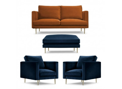 Sofa set Orange Ottoman Chair Creative Furniture Textile Fabric Living Room