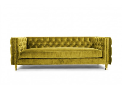 Gele Chesterfield 4-zits bank Luxe design meubels textiel stof Banken Gele banken