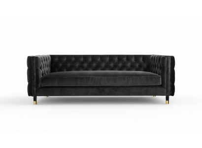 Zwarte Chesterfield Bankstel Groot Luxe Meubels 4-zits Textiel Stof Bankstellen