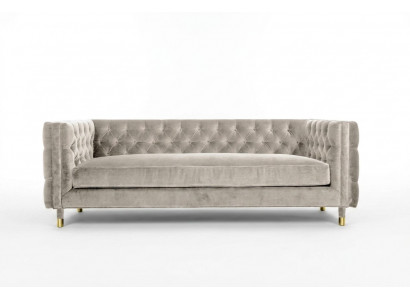 Beige meubels 4-zits Chesterfield bankstel van fluweel XXL big textielstoffen bankstel