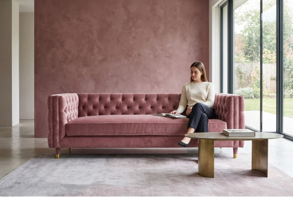 Rosa Chesterfield Bank Creatieve Meubels 4-zits Nieuwe xxl Grote Banken