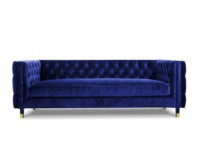 Blauwe Chesterfield Big Designer 4-persoonsbank Nieuw Textiel Stof Bank
