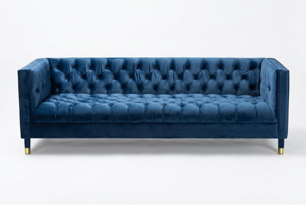Chesterfield Bank Blauwe Bankstellen Stoffen Banken Creatieve Meubels 4-Zitter