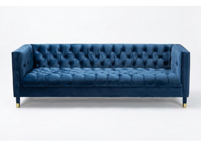 Chesterfield Bank Blauwe Bankstellen Stoffen Banken Creatieve Meubels 4-Zitter