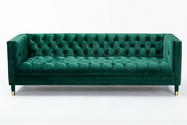 Groene Chesterfield 4-zits luxe bank van textielstof