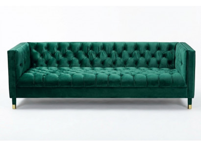 Groene Chesterfield 4-zits luxe bank van textielstof